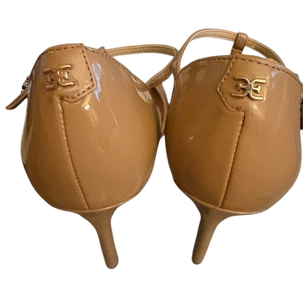 Sam Edelman Nude Patent Leather T-Strap 4” Heels. Size 8.5 - Picture 4 of 10